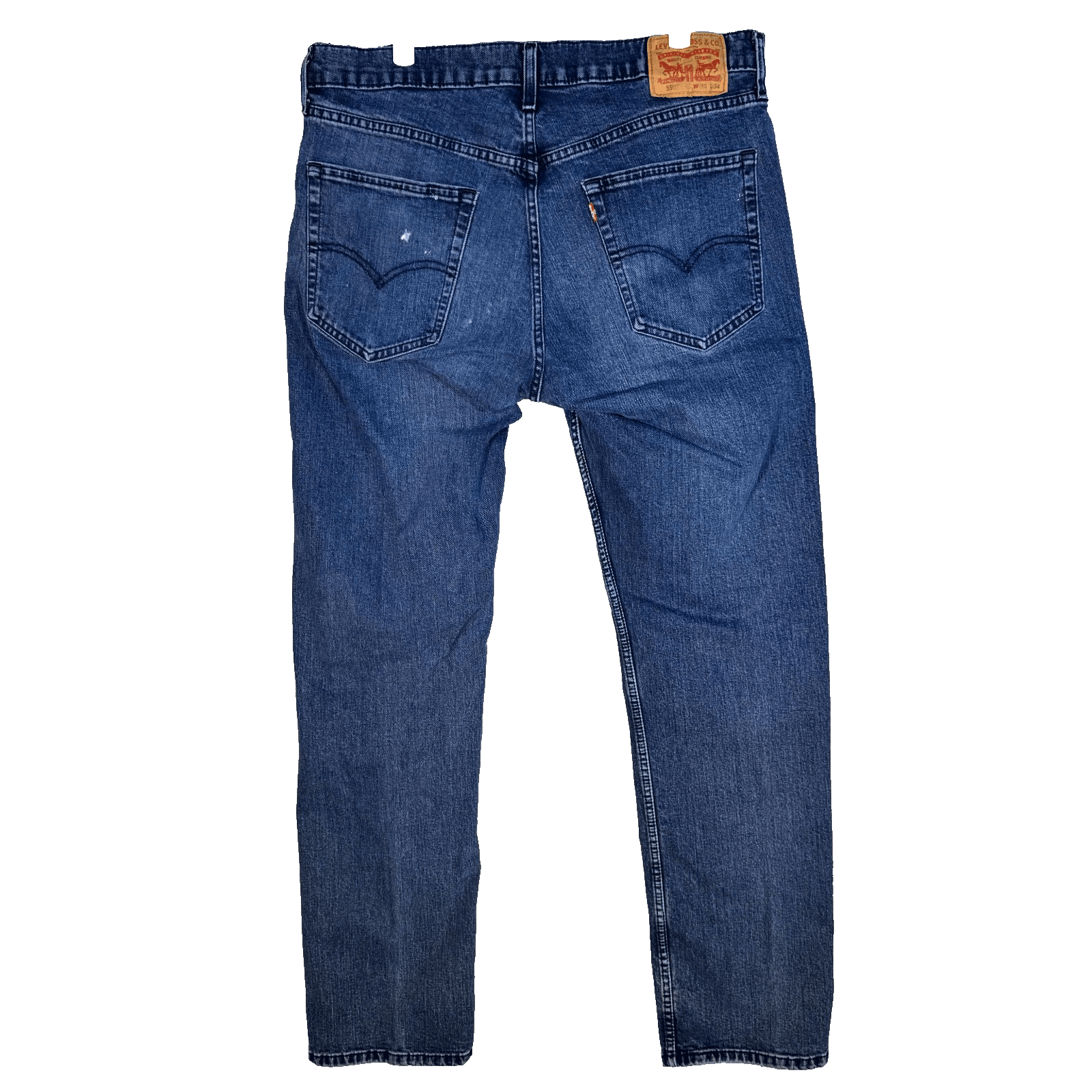 Levi's 559 Jeans Mens 36x34 Blue Denim Relaxed Straight Mid Rise Stretch Zip Fly - Thumbnail 2