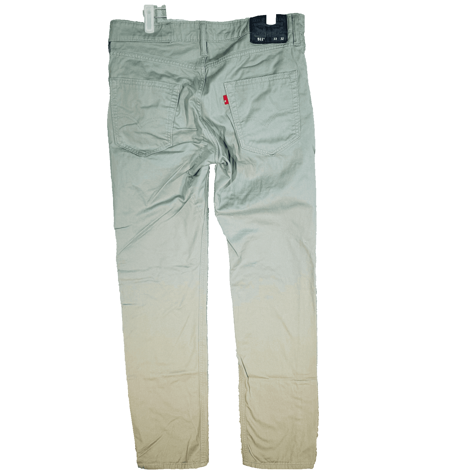 Levis 511 Jeans Mens 33x32 Green Slim Tapered Denim Stretch Zip Fly Mid Rise - Thumbnail 2