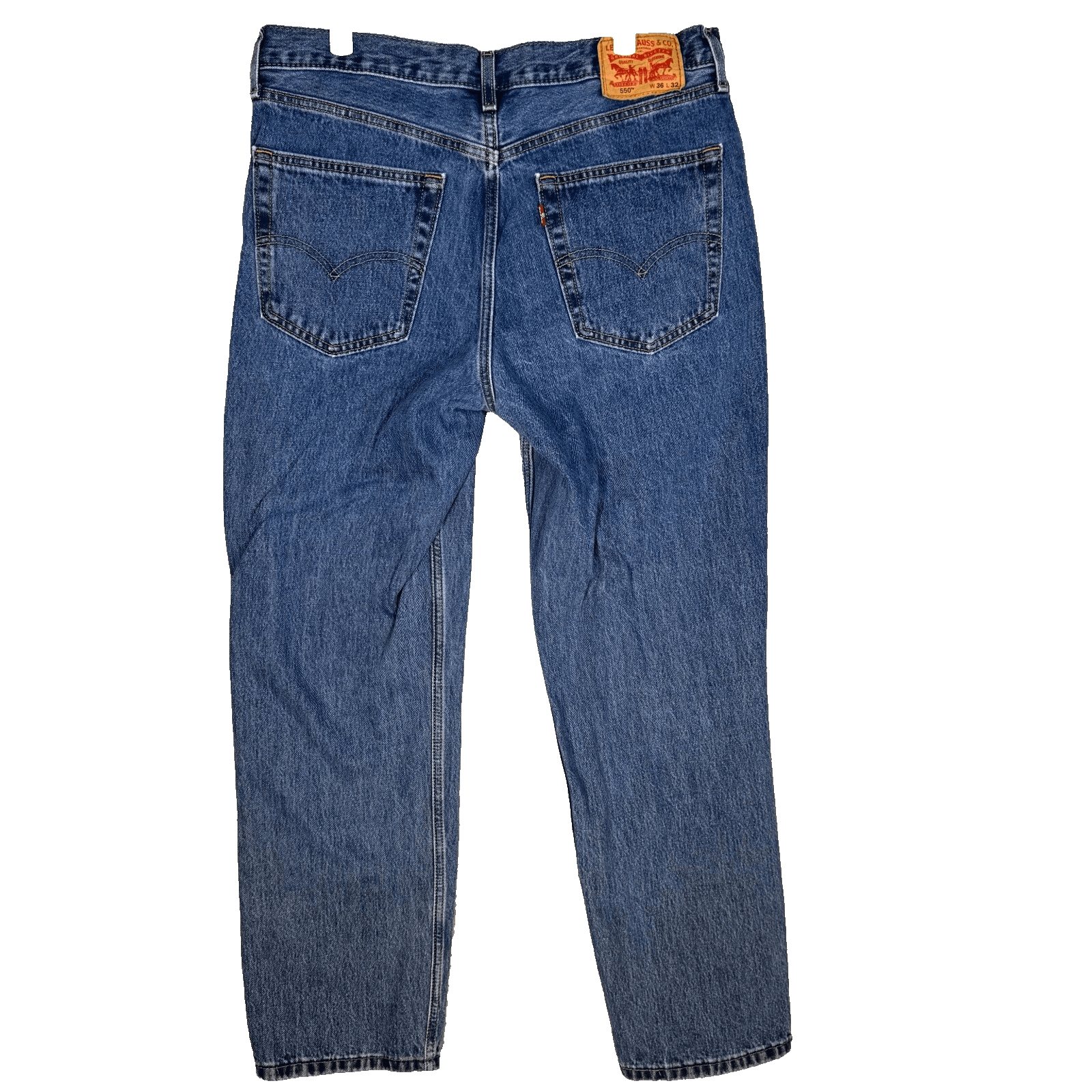 Levi's 550 Jeans Mens 36x32 Blue Denim Relaxed Fit Tapered Leg Mid Rise Zip Fly - Thumbnail 2