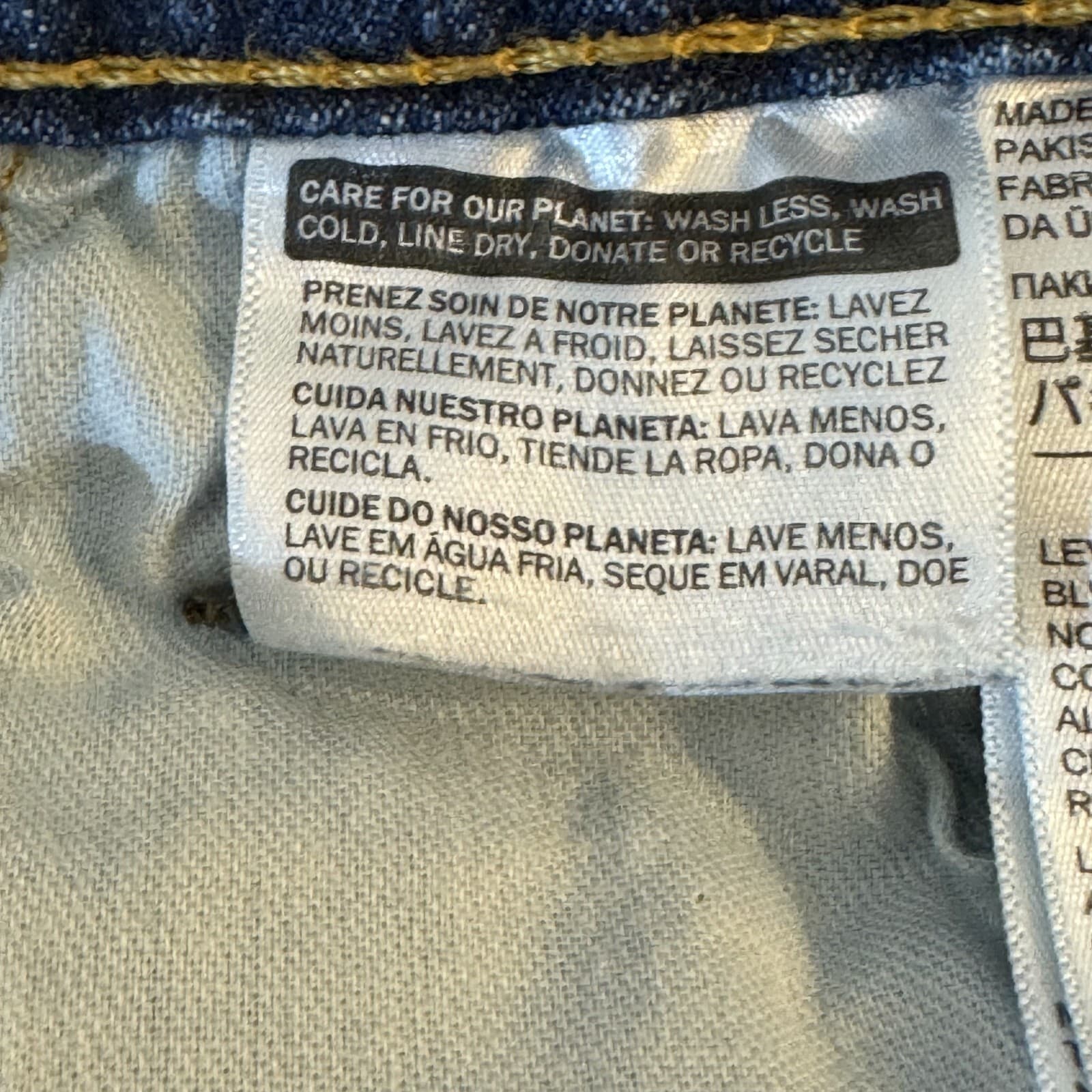 Levi's 559 Jeans Mens 46x30 Blue Denim Relaxed Straight Mid Rise Whiskered Zip - Thumbnail 4