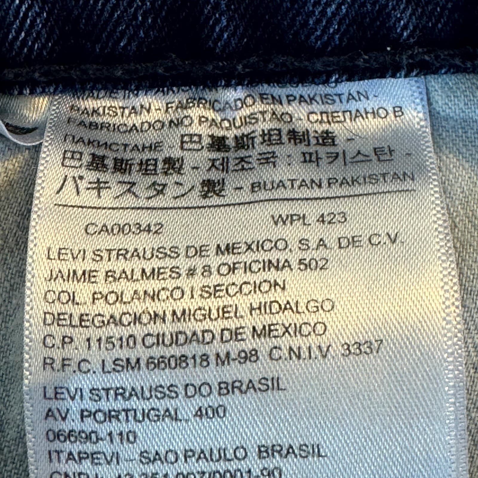 Levi's 559 Jeans Mens 36x34 Blue Denim Relaxed Straight Mid Rise Stretch Zip Fly - Thumbnail 5