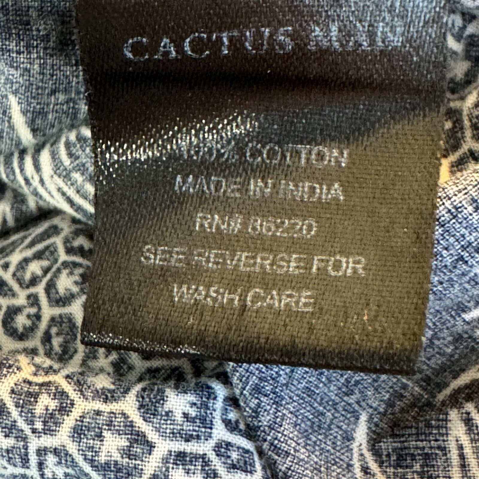 Cactus Man Men’s S Navy Pineapple Print Slim Cotton Button-Up Shirt – M570 - Thumbnail 12