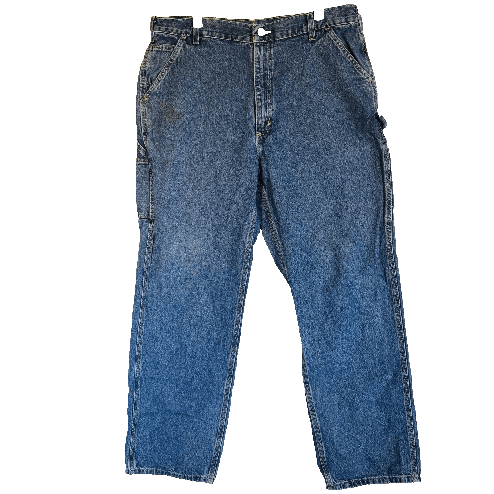 Carhartt 813-DPS Jeans Mens 38x32 Blue Medium Wash Zip Fly Relaxed Straight - Thumbnail 5