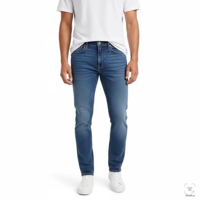 Levis 511 Jeans Mens 32x32 Blue Medium Wash Slim Tapered Stretch Denim Zip Fly - Thumbnail 4