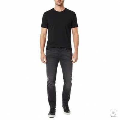 Lucky Brand 410 Jeans Mens 38x34 Black Charcoal Wash Zip Fly Athletic Straight - Thumbnail 4
