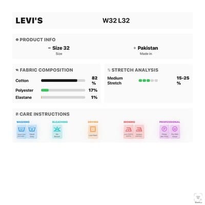 Levis 511 Jeans Mens 32x32 Blue Medium Wash Slim Tapered Stretch Denim Zip Fly - Thumbnail 14