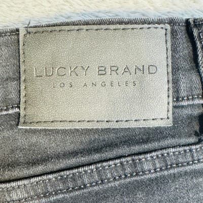 Lucky Brand 410 Jeans Mens 38x34 Black Charcoal Wash Zip Fly Athletic Straight - Thumbnail 7