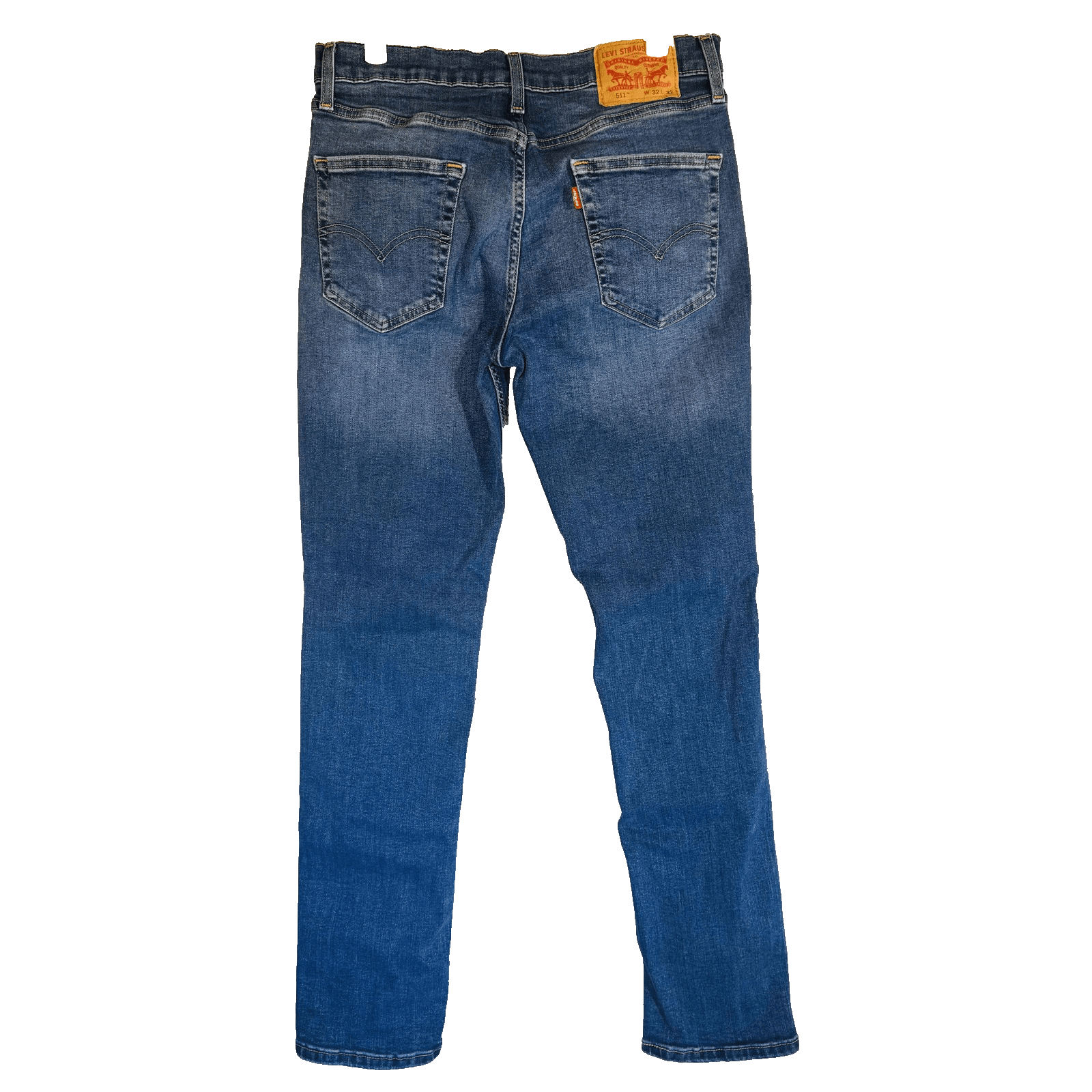 Levis 511 Jeans Mens 32x32 Blue Medium Wash Slim Tapered Stretch Denim Zip Fly - Thumbnail 6