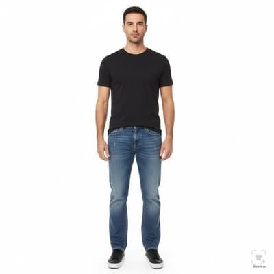 Levis 514 Jeans Mens 34x34 Blue Light Wash Straight Denim Zip Fly Stretch - Thumbnail 4