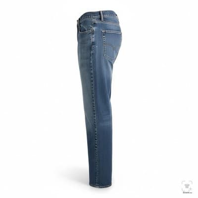 Levis 514 Jeans Mens 34x34 Blue Light Wash Straight Denim Zip Fly Stretch - Thumbnail 3