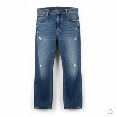 Levis 569 Jeans Mens 38x32 Blue Medium Wash Distressed Relaxed Denim Zip Fly - Image 1