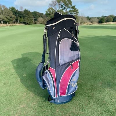 Golf Stand Bag Black Red Blue 5-Way Divider Dual Strap Mens Large Carry - Image 1