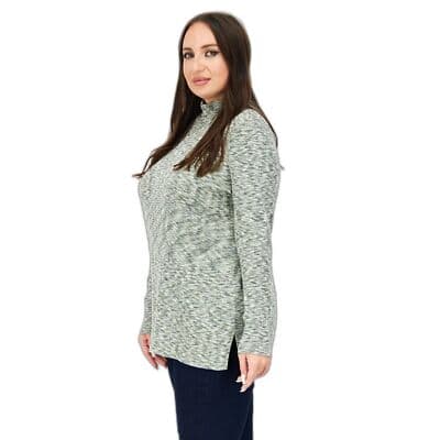 Market & Spruce Sweater Women's L Green Knit Pullover Turtleneck Cozy Soft W 36 - Thumbnail 2