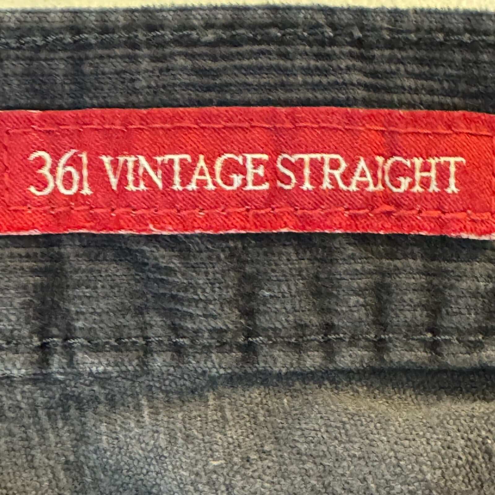 Lucky Brand 361 Vintage Straight Mens 34x32 Black Corduroy Jeans - Thumbnail 14