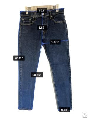 Levis 512 Jeans Mens 30x30 Blue Dark Wash Slim Tapered Stretch Denim Zip Fly - Thumbnail 12