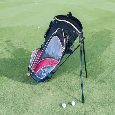 Golf Stand Bag Black Red Blue 5-Way Divider Dual Strap Mens Large Carry - Thumbnail 4