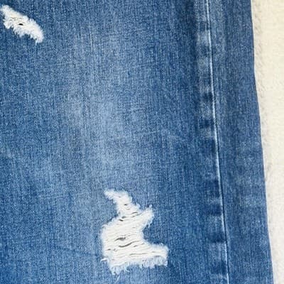 Levis 569 Jeans Mens 38x32 Blue Medium Wash Distressed Relaxed Denim Zip Fly - Thumbnail 6