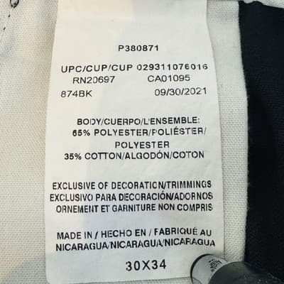 Dickies 874 Original Fit Jeans Mens 30x34 Black Straight Canvas Zip Fly - Thumbnail 8