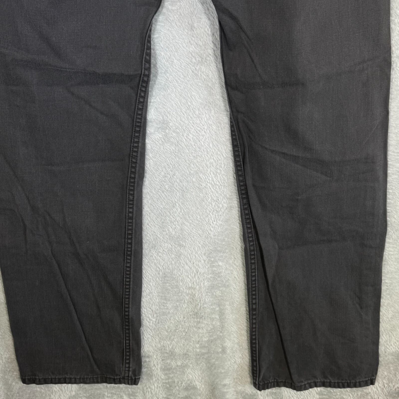 Levis 505 Jeans Mens 33x32 Black Regular Fit Straight Leg Denim Zip Fly Classic - Thumbnail 8