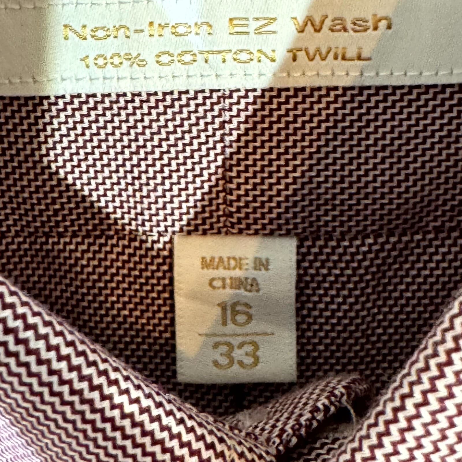 Gold Label Shirt Mens 16 33 Red Fitted Dress Shirt 100 Percent Cotton Career - Thumbnail 10