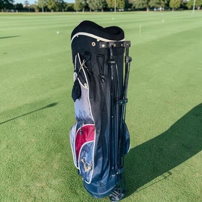 Golf Stand Bag Black Red Blue 5-Way Divider Dual Strap Mens Large Carry - Thumbnail 3