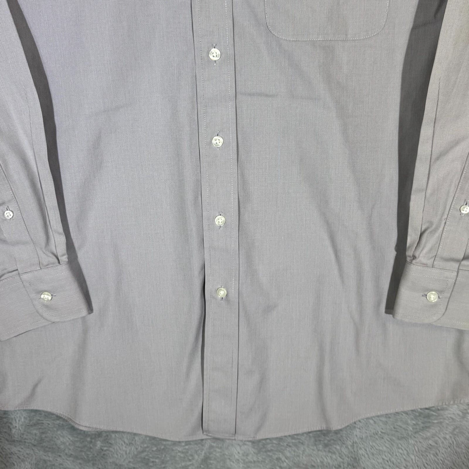 Gold Label Shirt Mens 16 33 Gray Fitted Dress Shirt 100 Percent Cotton Career - Thumbnail 6