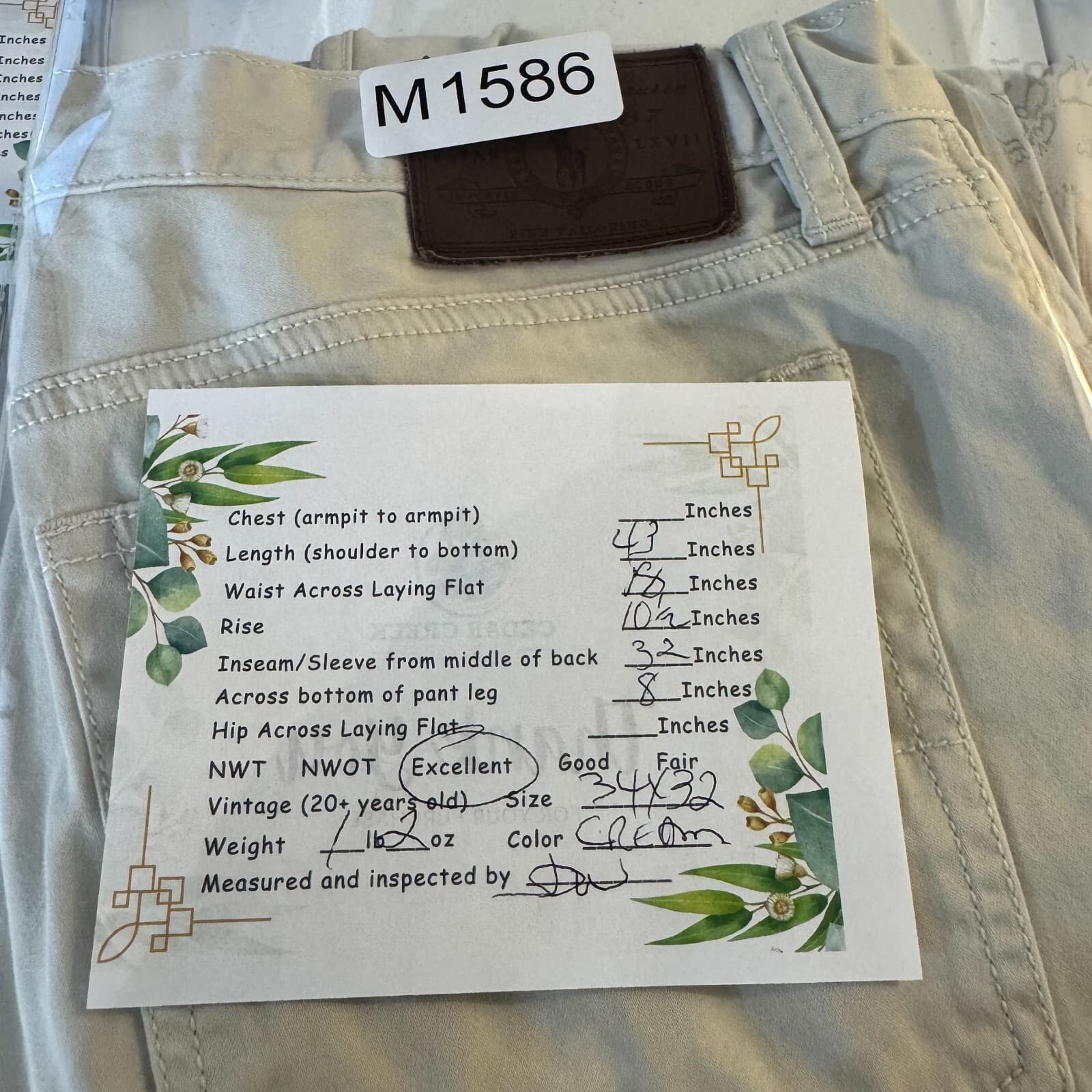 Polo Ralph Lauren Men's Chino Pants 34x32 Beige Stretch Straight Fit - Thumbnail 8