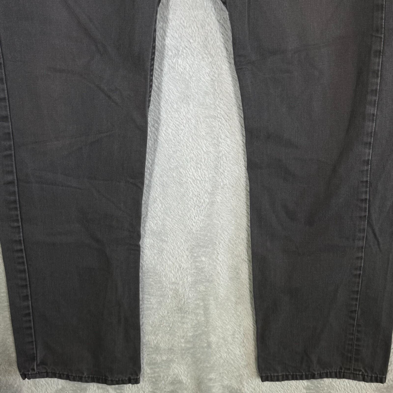 Levis 505 Jeans Mens 33x32 Black Regular Fit Straight Leg Denim Zip Fly Classic - Thumbnail 5