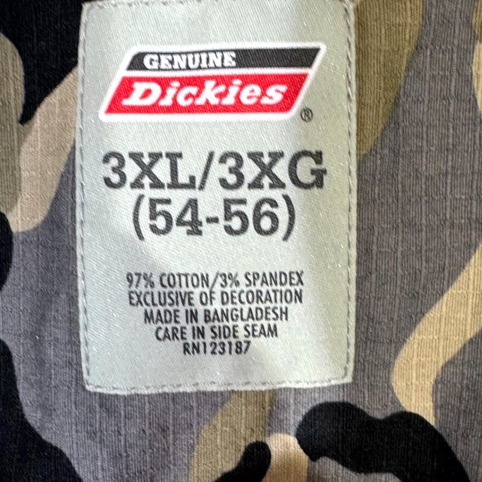 Dickies Shirt Mens 3XL Gray Camouflage Stretch Short Sleeve Button Up Casual - Thumbnail 8