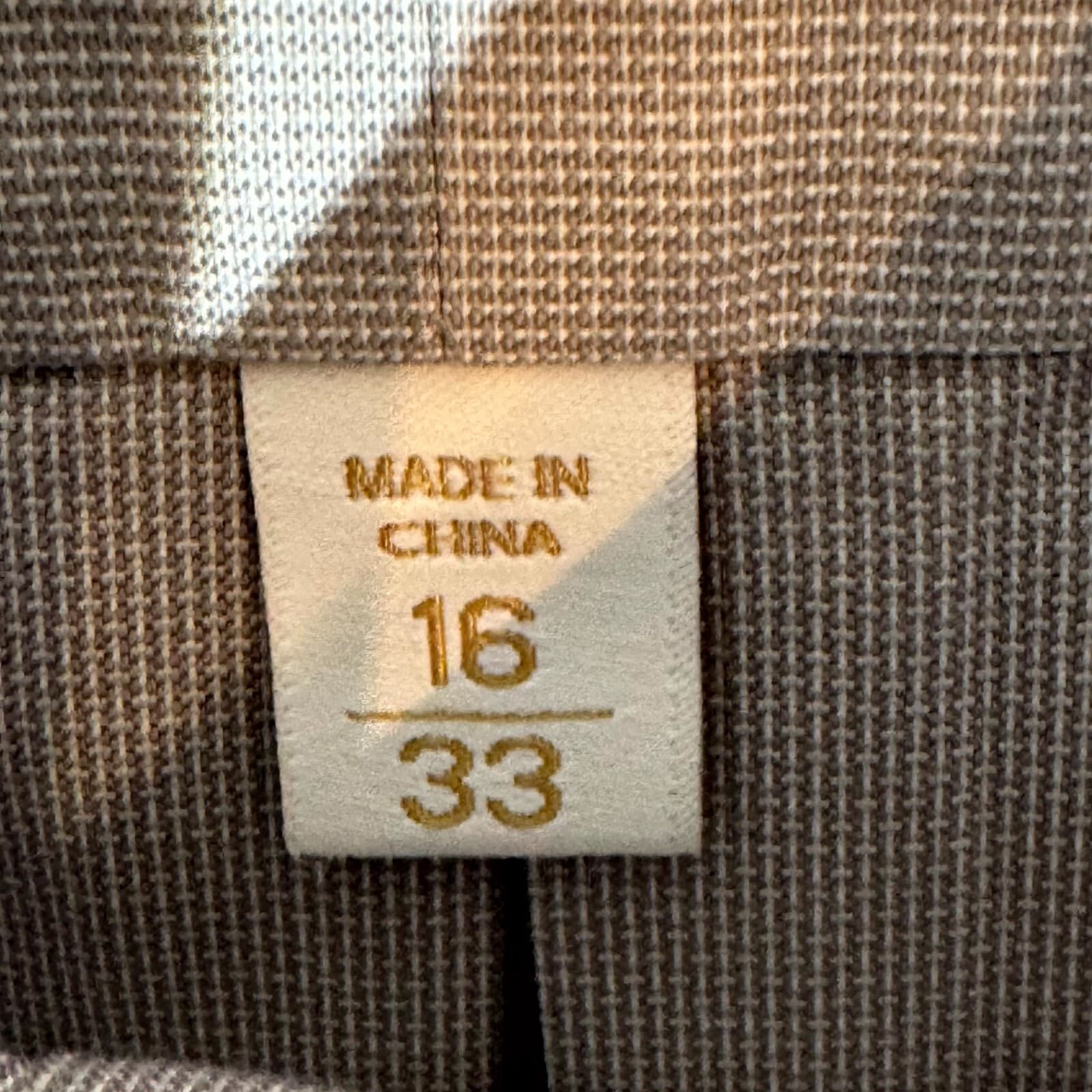 Gold Label Shirt Mens 16 33 Gray Fitted Dress Shirt 100 Percent Cotton Career - Thumbnail 8