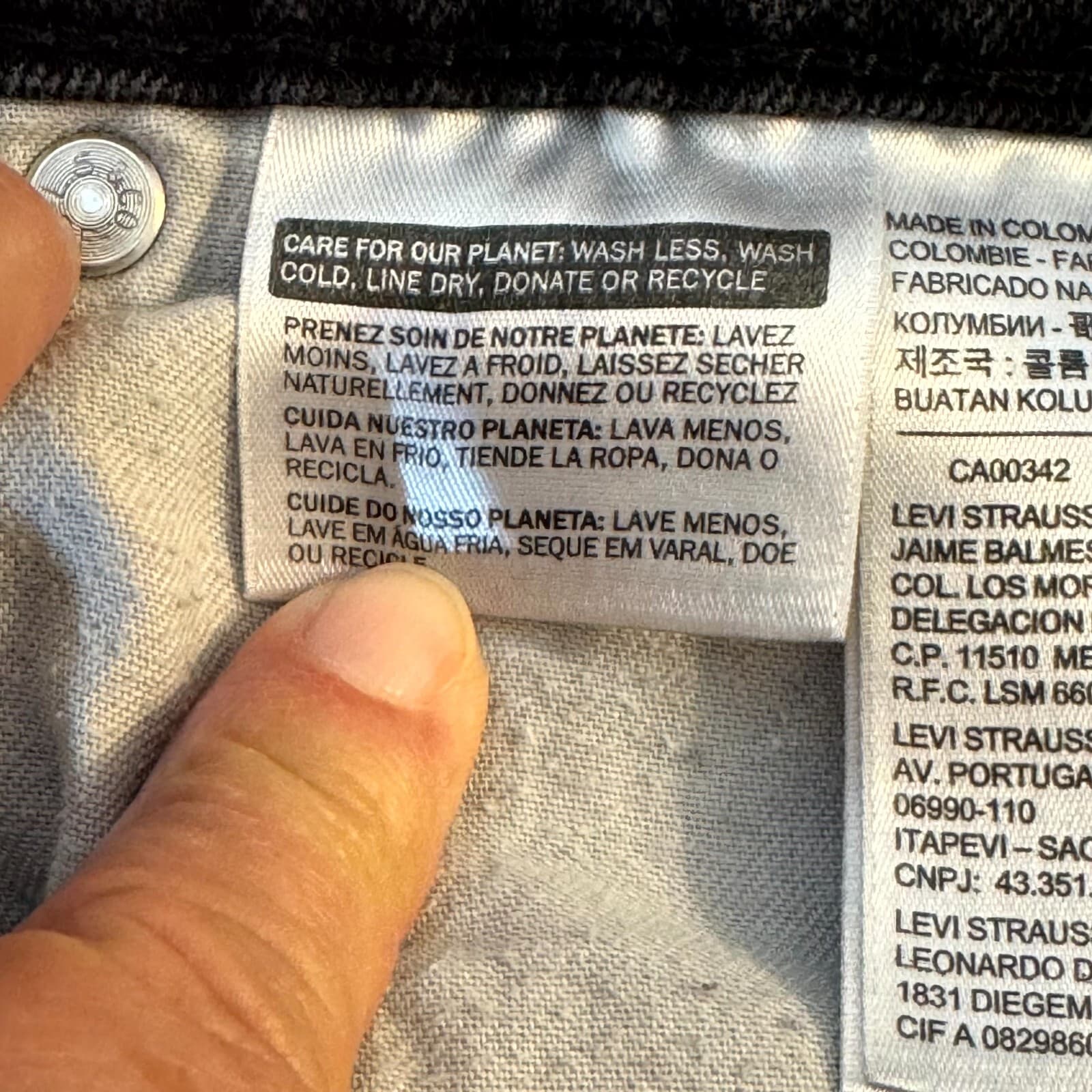 Levi's 559 Jeans Mens 31x30 Black Denim Relaxed Straight Mid Rise Stretch Zip - Thumbnail 5