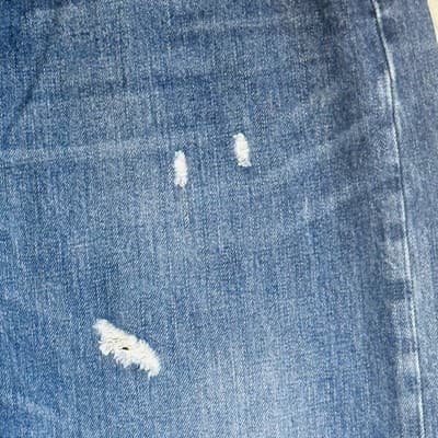 Levis 569 Jeans Mens 38x32 Blue Medium Wash Distressed Relaxed Denim Zip Fly - Thumbnail 9