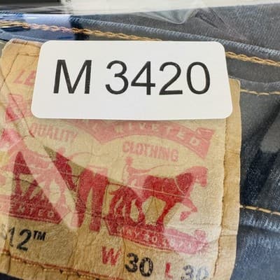 Levis 512 Jeans Mens 30x30 Blue Dark Wash Slim Tapered Stretch Denim Zip Fly - Thumbnail 15