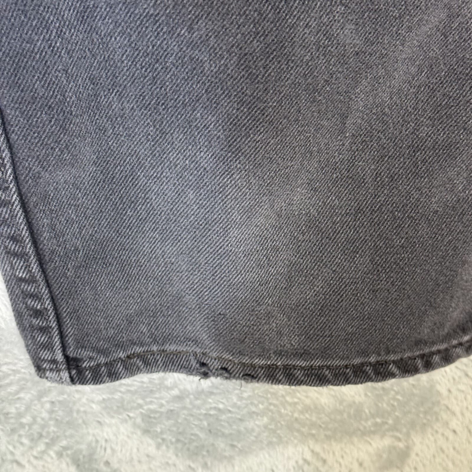 Levi's 550 Jeans Mens 42x30 Black Denim Relaxed Fit Tapered Leg Mid Rise Zip Fly - Thumbnail 4