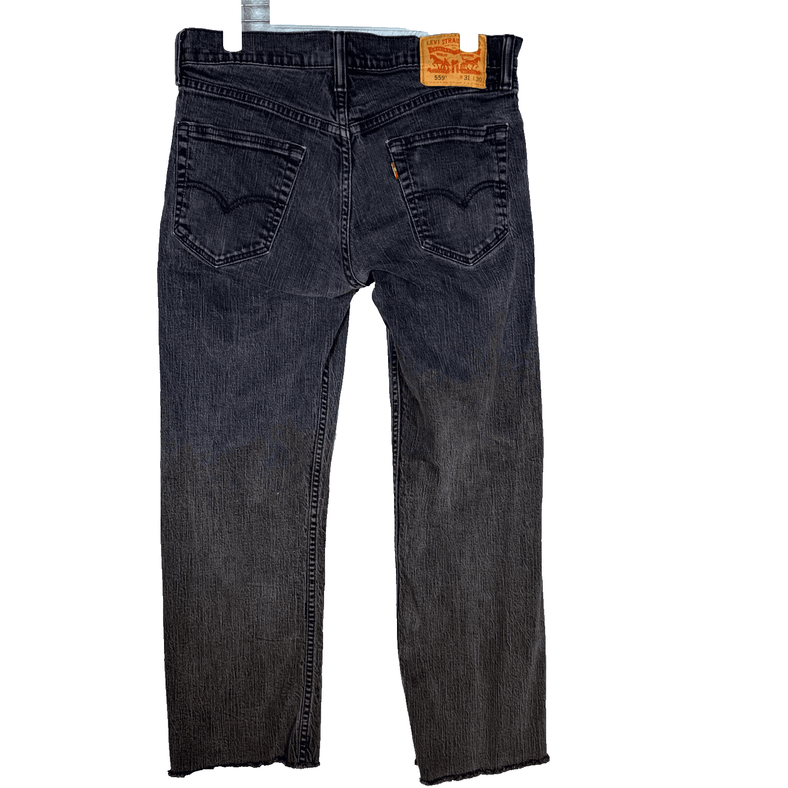 Levi's 559 Jeans Mens 31x30 Black Denim Relaxed Straight Mid Rise Stretch Zip - Thumbnail 2