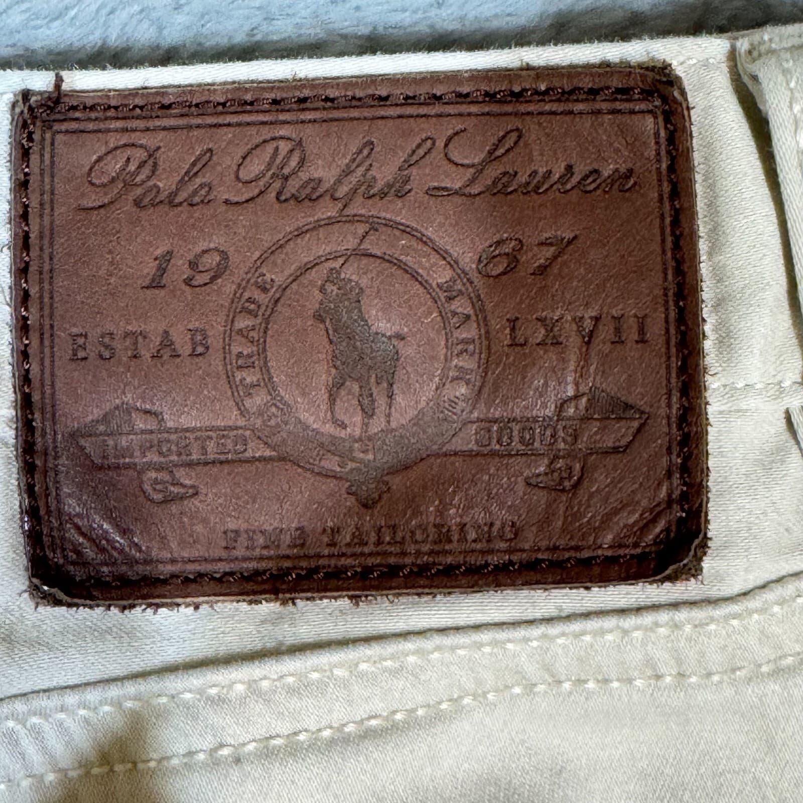 Polo Ralph Lauren Men's Chino Pants 34x32 Beige Stretch Straight Fit - Thumbnail 10