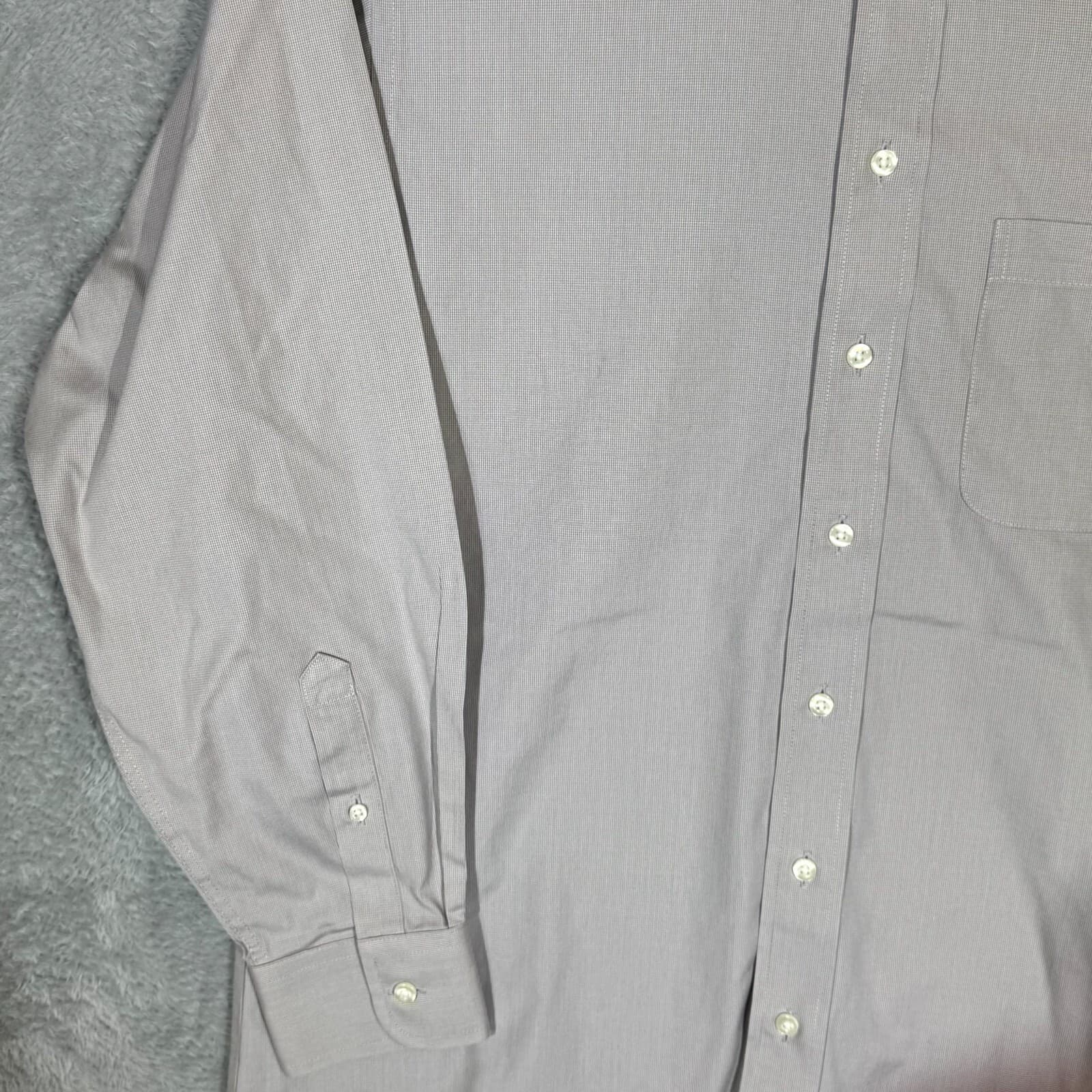 Gold Label Shirt Mens 16 33 Gray Fitted Dress Shirt 100 Percent Cotton Career - Thumbnail 3