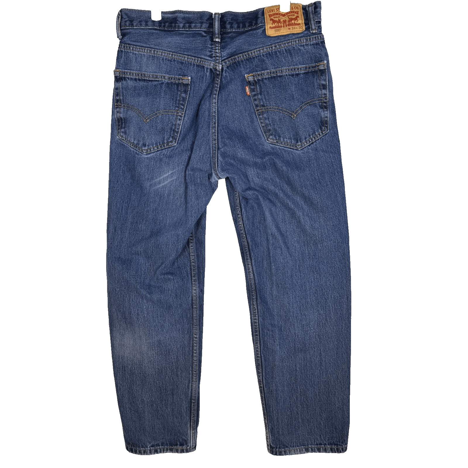 Levi's 550 Jeans Mens 34x30 Blue Denim Relaxed Fit Tapered Leg Mid Rise Zip Fly - Thumbnail 2