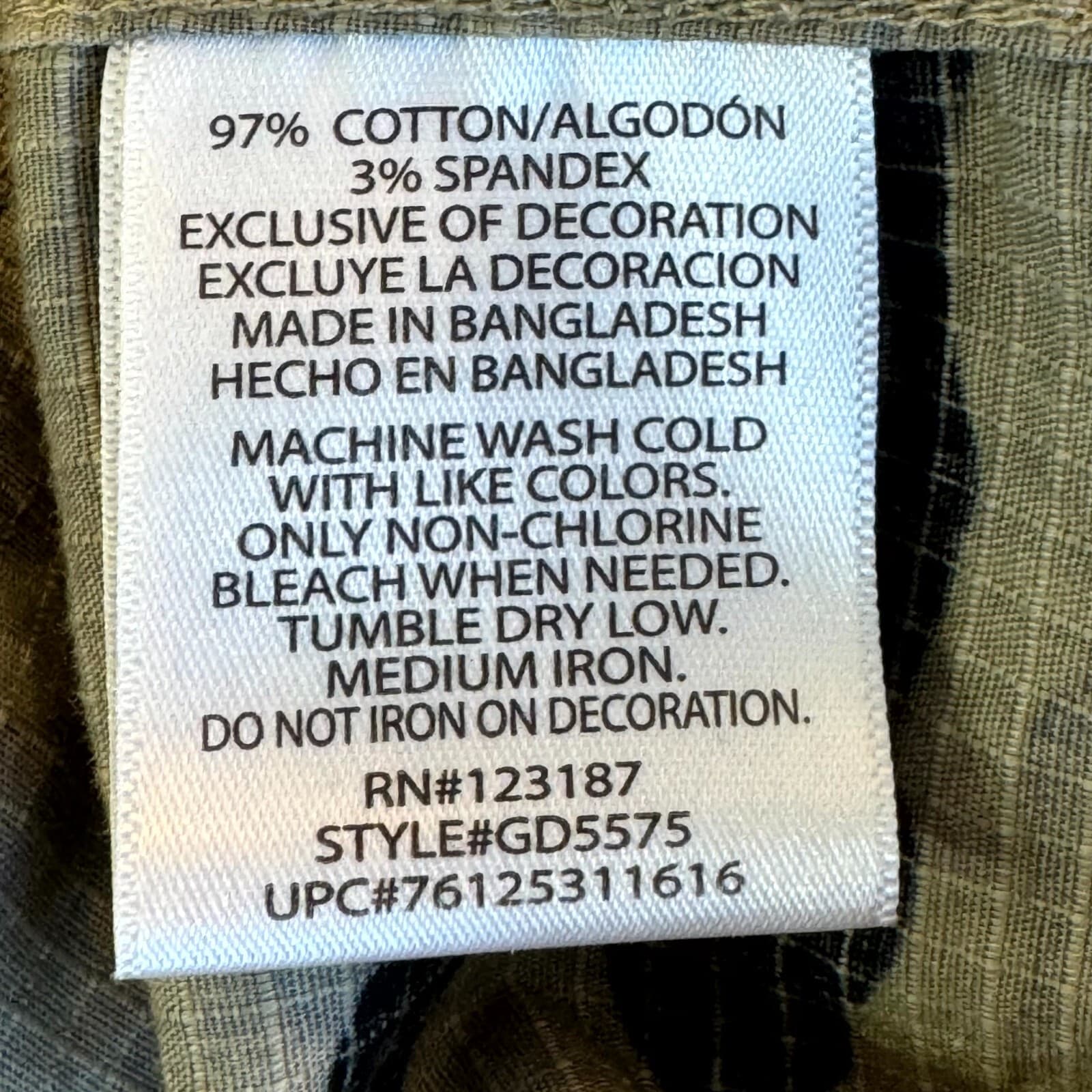 Dickies Shirt Mens 3XL Gray Camouflage Stretch Short Sleeve Button Up Casual - Thumbnail 14