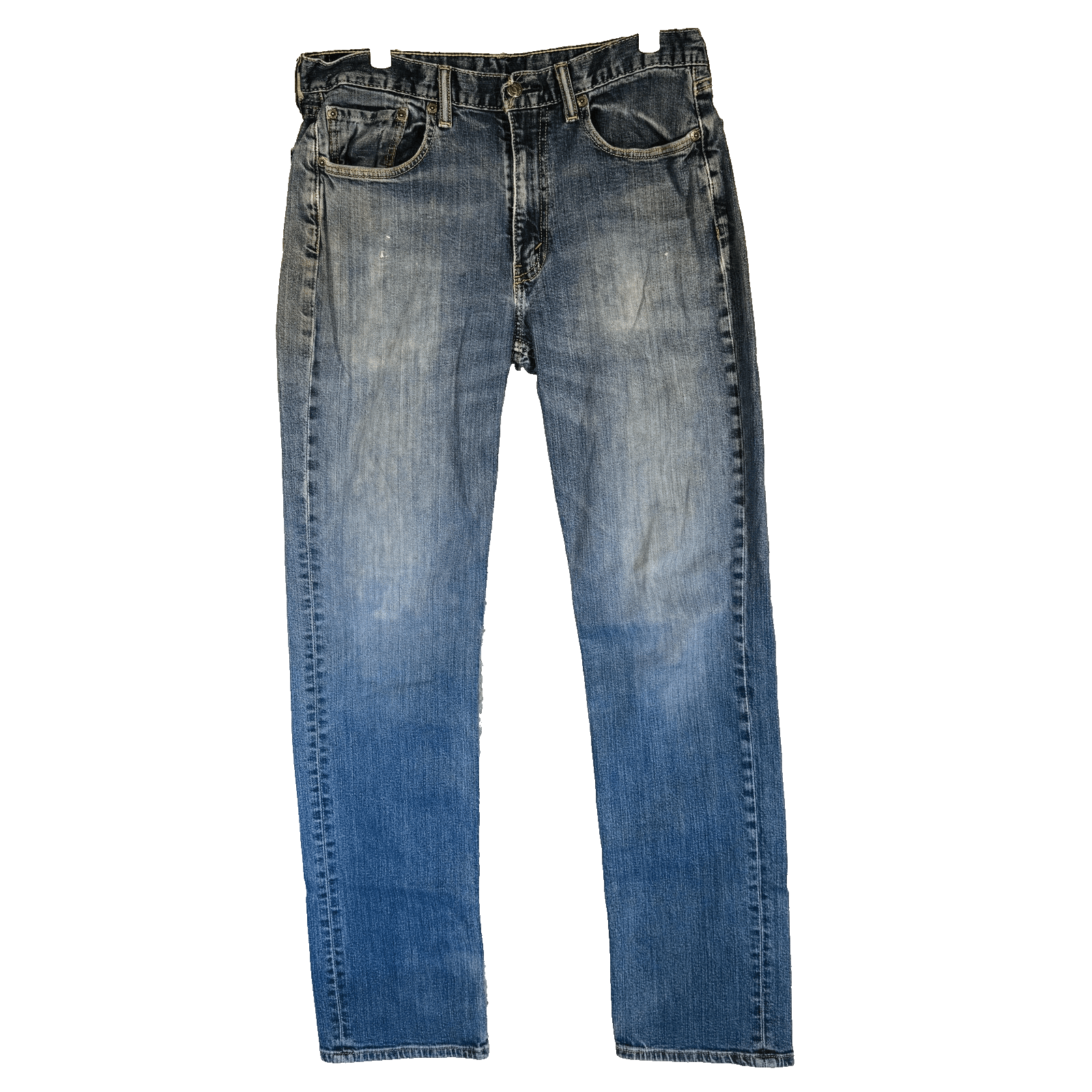 Levis 514 Jeans Mens 34x34 Blue Light Wash Straight Denim Zip Fly Stretch - Thumbnail 5