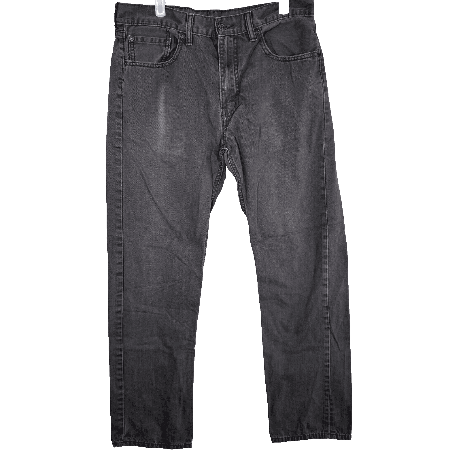 Levis 505 Jeans Mens 33x32 Black Regular Fit Straight Leg Denim Zip Fly Classic - Image 1