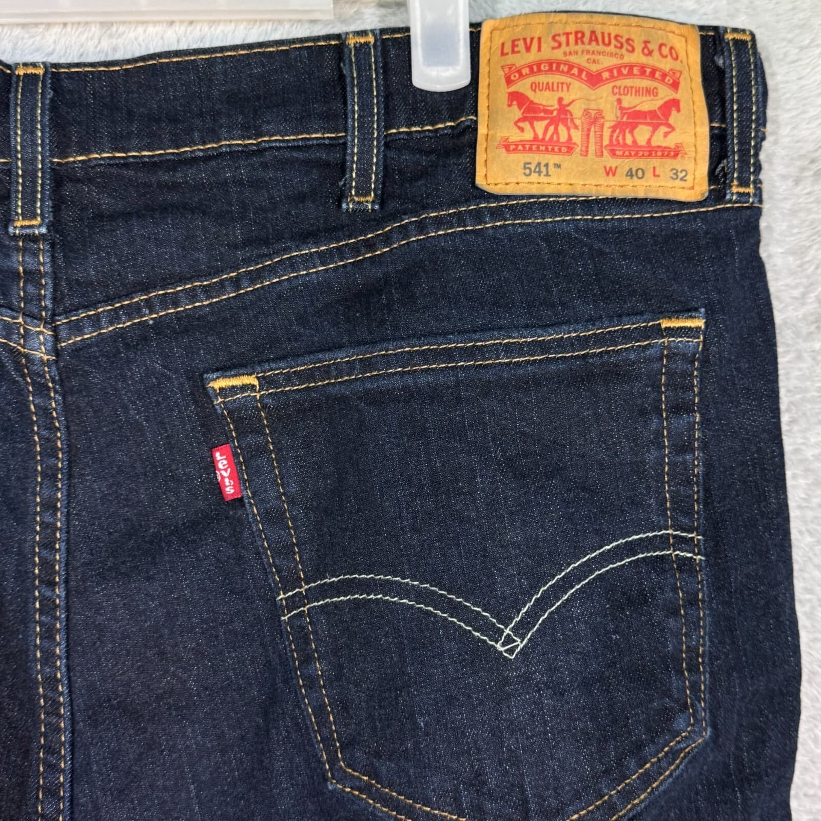 Levi’s 541 Mens Jeans 40x32 Blue Denim Stretch Athletic Fit Straight - Thumbnail 7