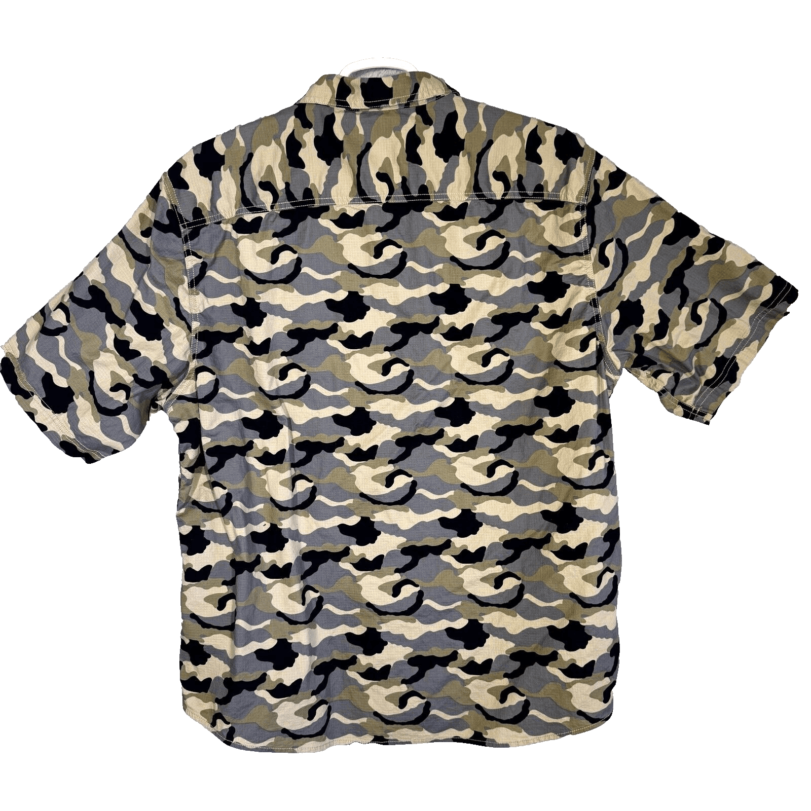 Dickies Shirt Mens 3XL Gray Camouflage Stretch Short Sleeve Button Up Casual - Thumbnail 2