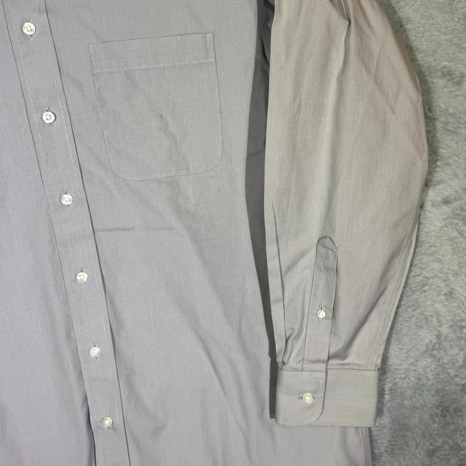 Gold Label Shirt Mens 16 33 Gray Fitted Dress Shirt 100 Percent Cotton Career - Thumbnail 5