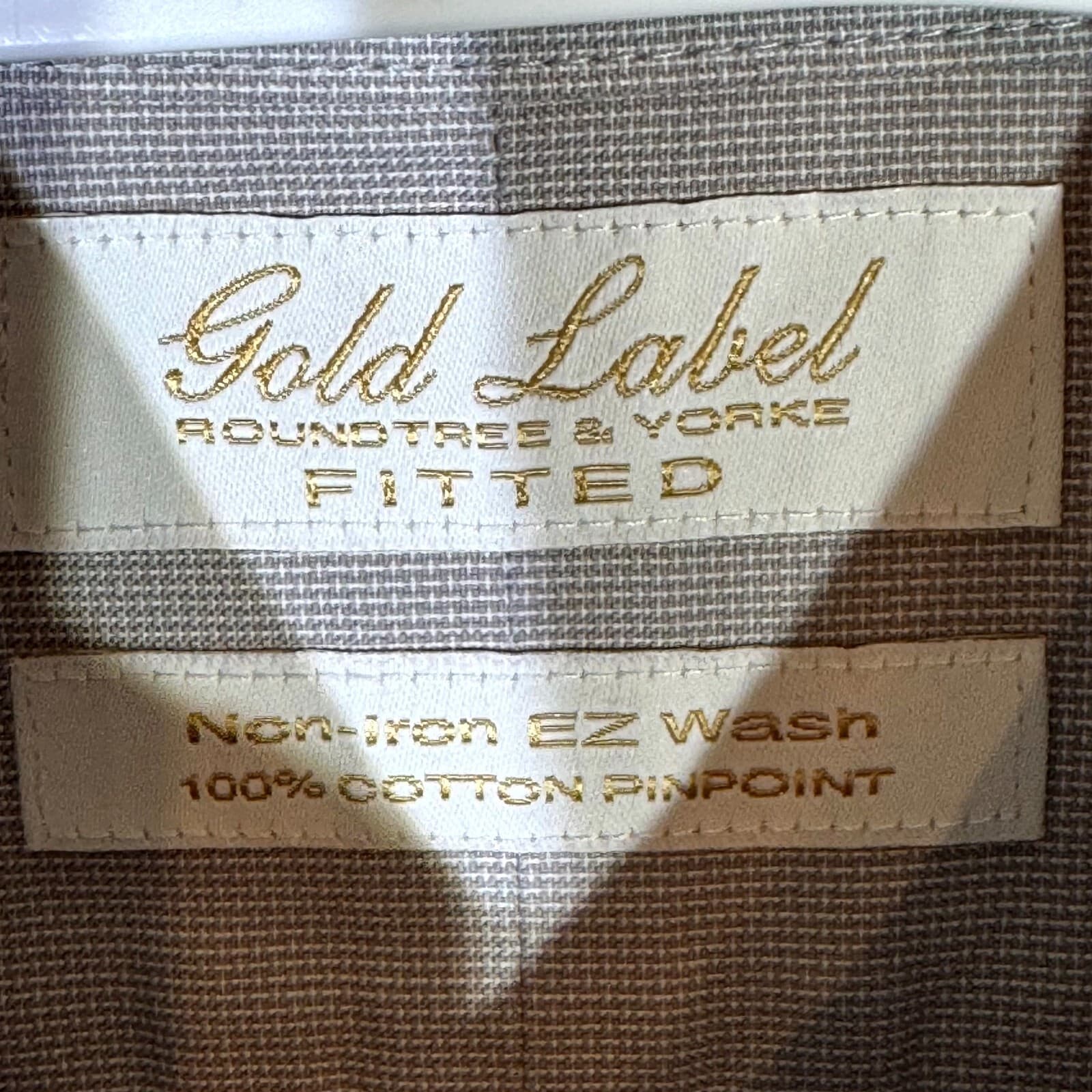 Gold Label Shirt Mens 16 33 Gray Fitted Dress Shirt 100 Percent Cotton Career - Thumbnail 7