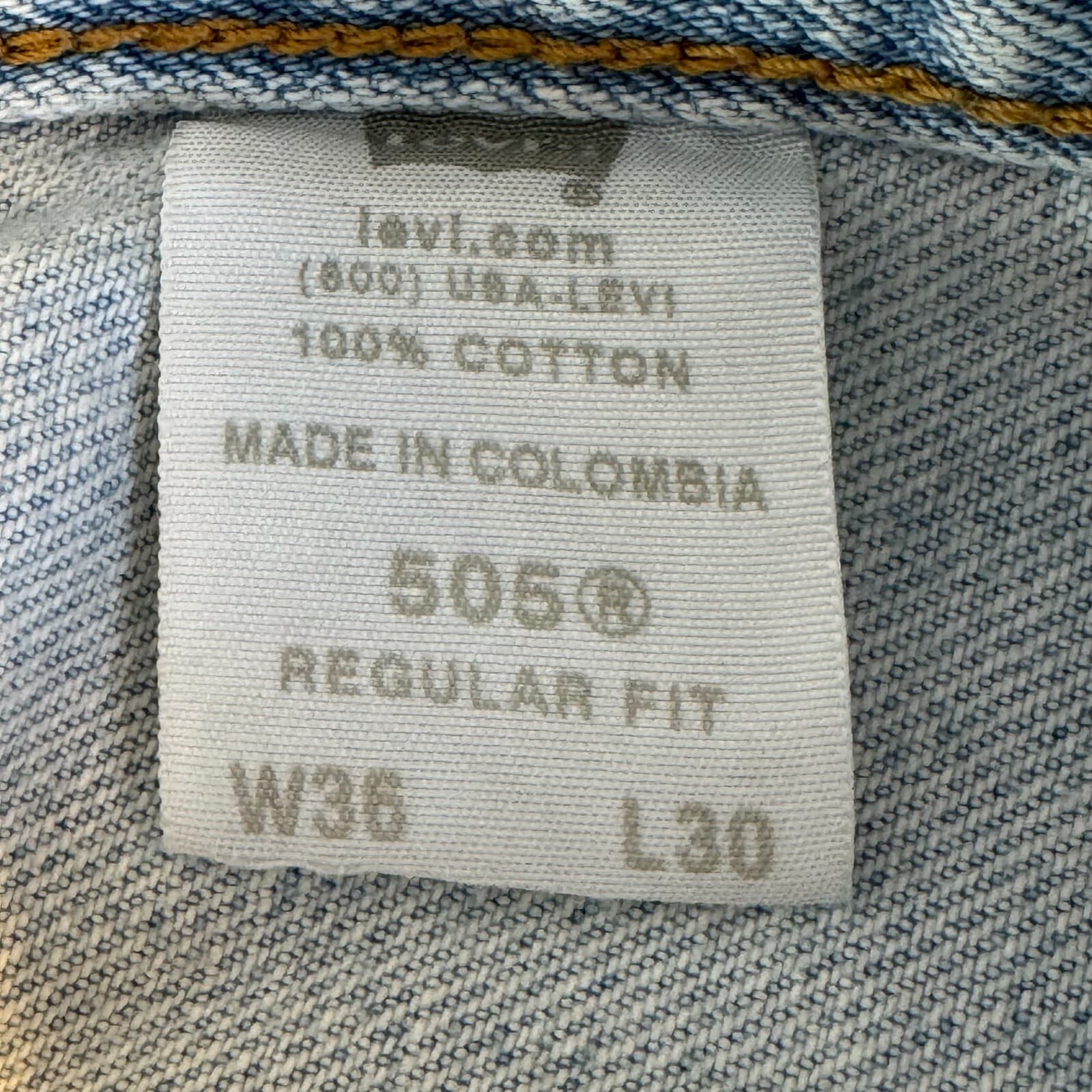 Levis 505 Jeans Mens 36x30 Light Wash Regular Fit Straight Leg Denim Classic - Thumbnail 12