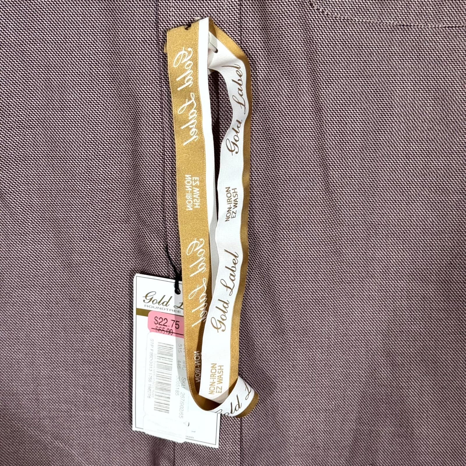 Gold Label Shirt Mens 16 33 Red Fitted Dress Shirt 100 Percent Cotton Career - Thumbnail 7