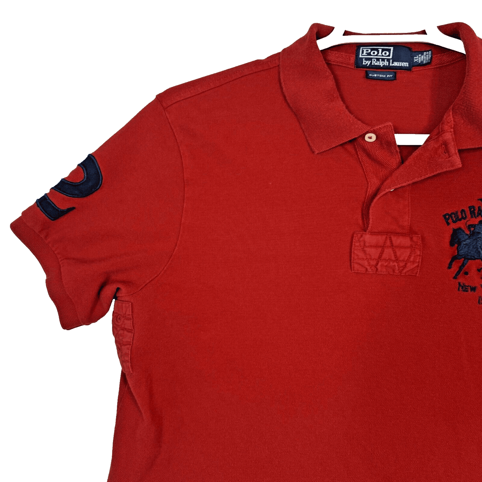 Polo Ralph Lauren Men’s XL Red Big Pony Logo Polo Shirt Short Sleeve 100% Cotton - Thumbnail 2