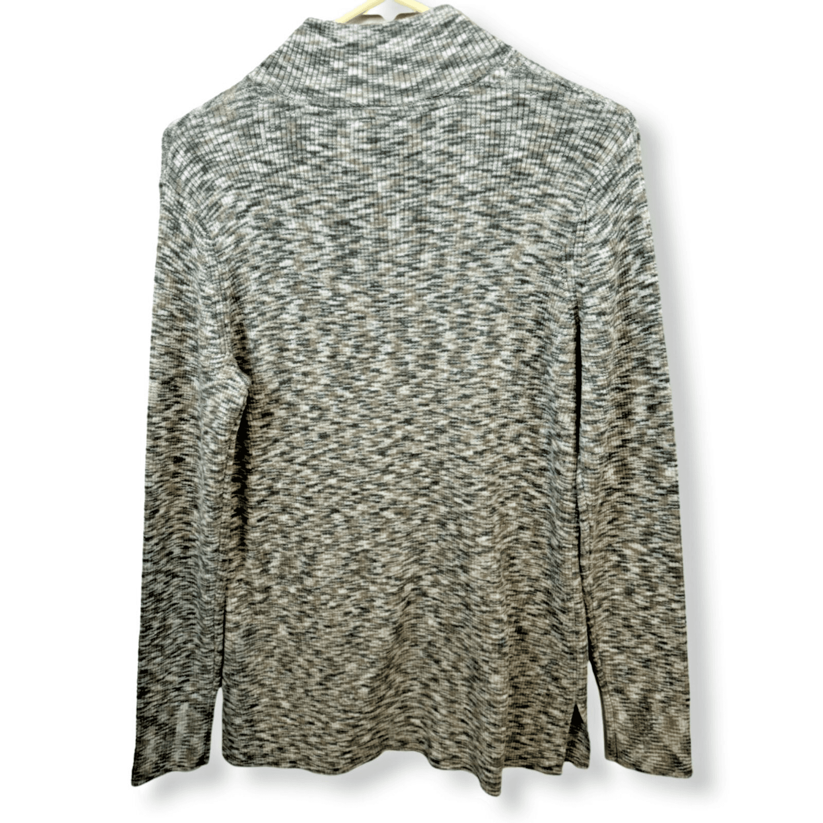 Market & Spruce Sweater Women's L Green Knit Pullover Turtleneck Cozy Soft W 36 - Thumbnail 3