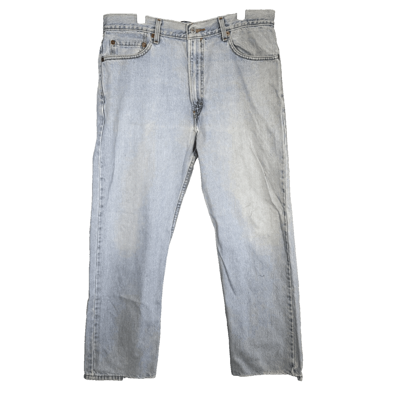 Levis 505 Jeans Mens 36x30 Light Wash Regular Fit Straight Leg Denim Classic - Image 1